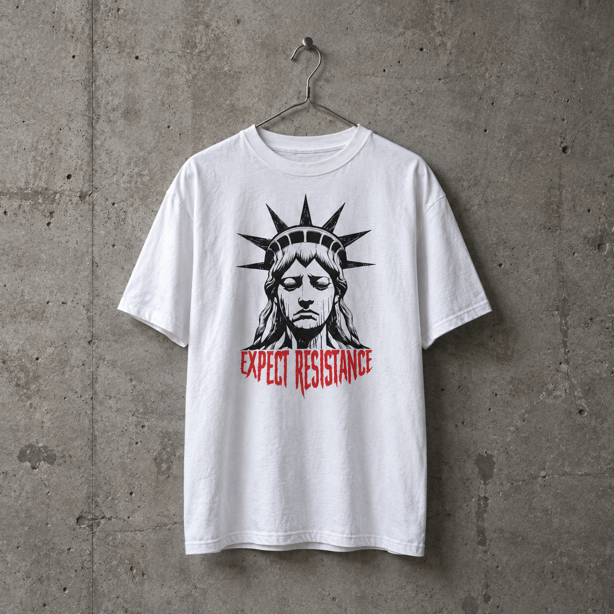 Expect Resistance T-Shirt | White/Red - Image 5
