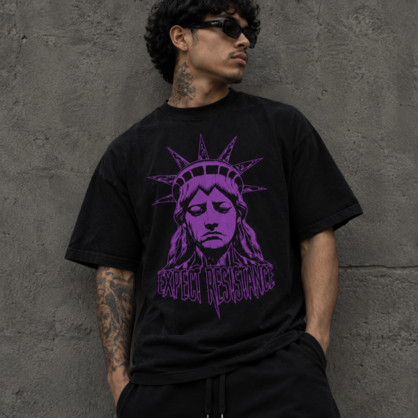 Expect Resistance T-Shirt | Black/Purple